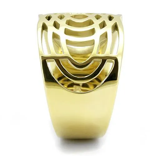 Rings Alamode TK3119 IP GoldIon Plating Stainless Steel Ring with No Stone