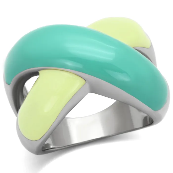 Rings Alamode TK813 High polished no plating Stainless Steel Ring with Epoxy in Multi Color
