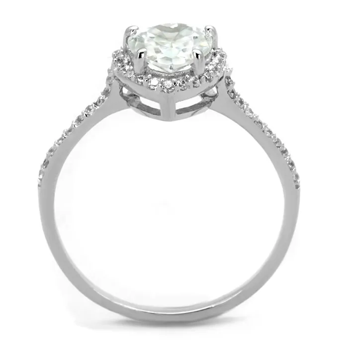 Rings Alamode TS270 Rhodium 925 Sterling Silver Ring with AAA Grade CZ in Clear