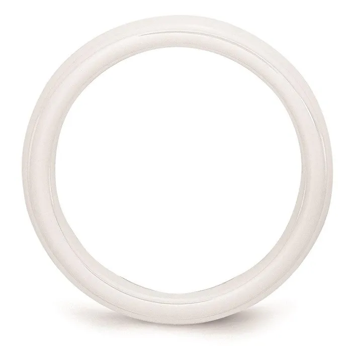 Rings Chisel Ceramic White 4mm Polished Band Rings Chisel Ceramic White 4mm Polished Band