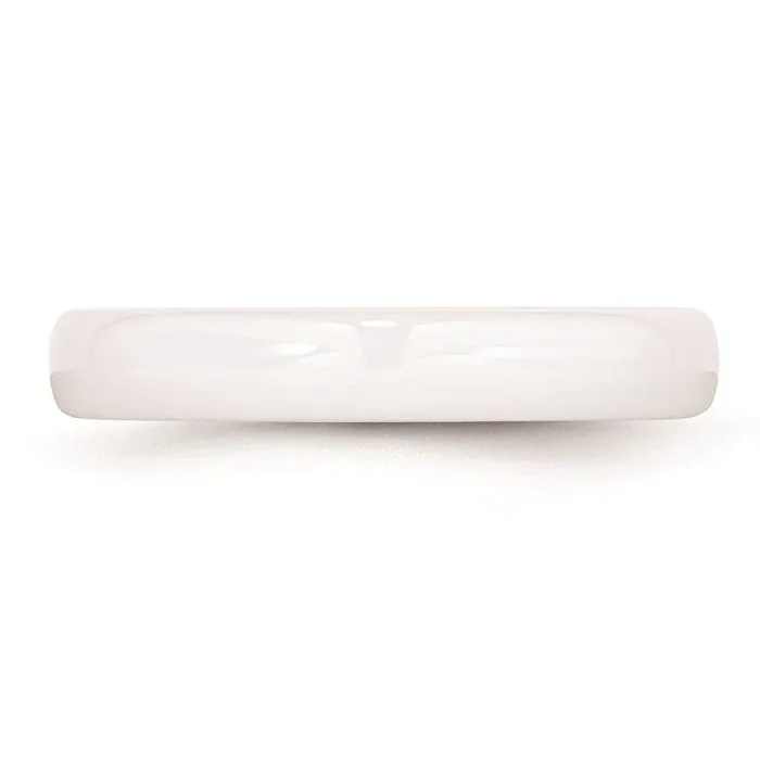 Rings Chisel Ceramic White 4mm Polished Band Rings Chisel Ceramic White 4mm Polished Band