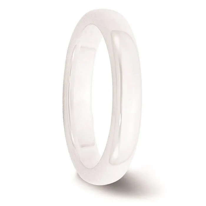 Rings Chisel Ceramic White 4mm Polished Band Rings Chisel Ceramic White 4mm Polished Band