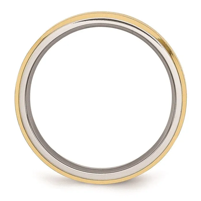 Rings Chisel Stainless Steel Beveled Edge 5mm BrushedPolished Yellow IPplated Band Rings Chisel Stainless Steel Beveled Edge 5mm BrushedPolished Yellow IPplated Band