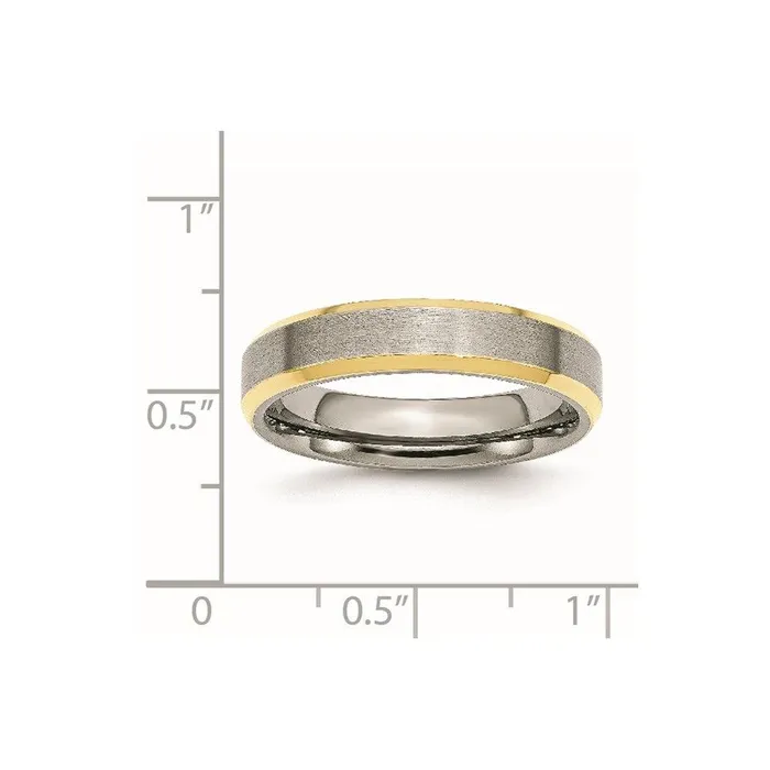Rings Chisel Stainless Steel Beveled Edge 5mm BrushedPolished Yellow IPplated Band Rings Chisel Stainless Steel Beveled Edge 5mm BrushedPolished Yellow IPplated Band