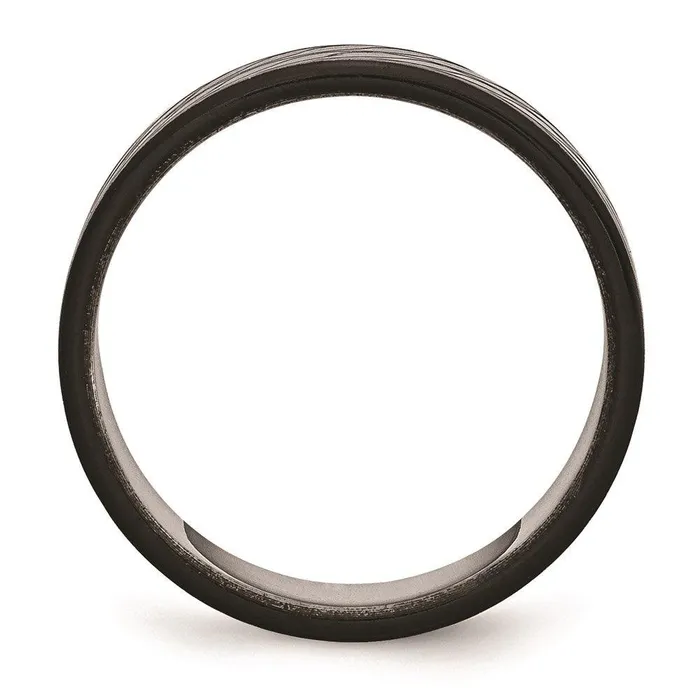Rings Chisel Stainless Steel Polished Black IP DiamondCut Ring Rings Chisel Stainless Steel Polished Black IP DiamondCut Ring