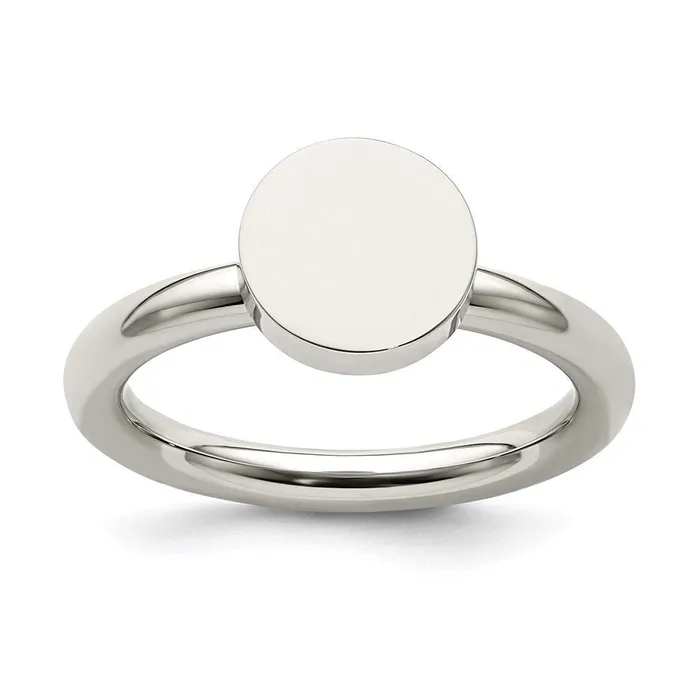 Rings Chisel Stainless Steel Polished Circle Ring