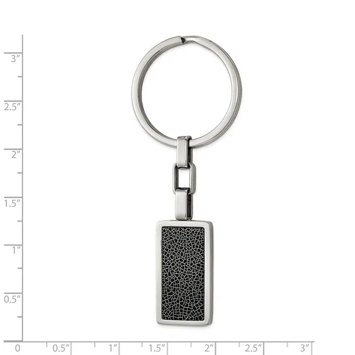 Rings Chisel Stainless Steel Polished wBlack Stoving Varnish Key Ring Rings Chisel Stainless Steel Polished wBlack Stoving Varnish Key Ring