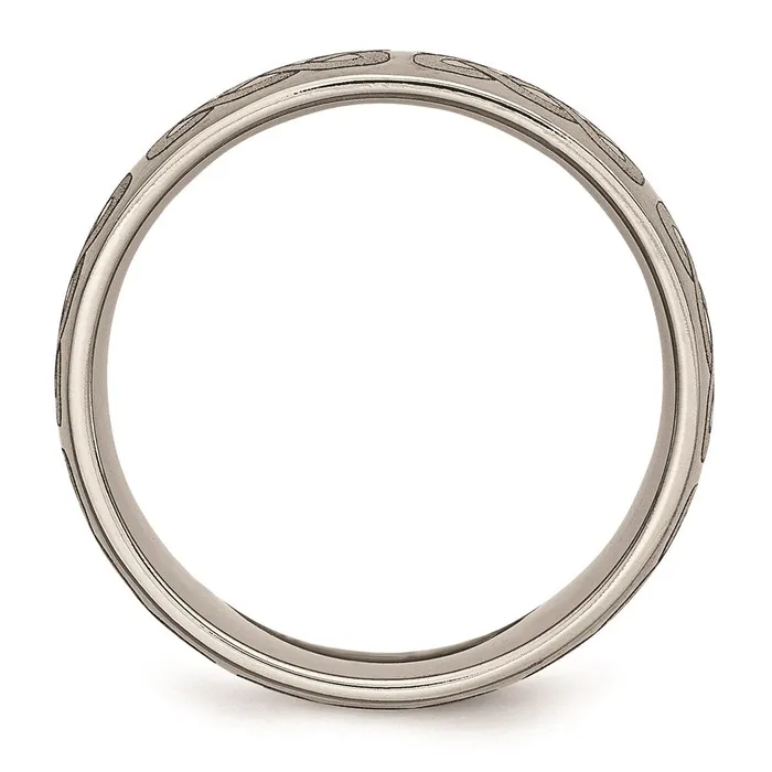 Rings Chisel Titanium 8mm Laser Design Brushed Band TB26B Rings Chisel Titanium 8mm Laser Design Brushed Band TB26B