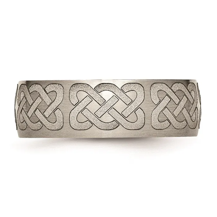 Rings Chisel Titanium 8mm Laser Design Brushed Band TB26B Rings Chisel Titanium 8mm Laser Design Brushed Band TB26B
