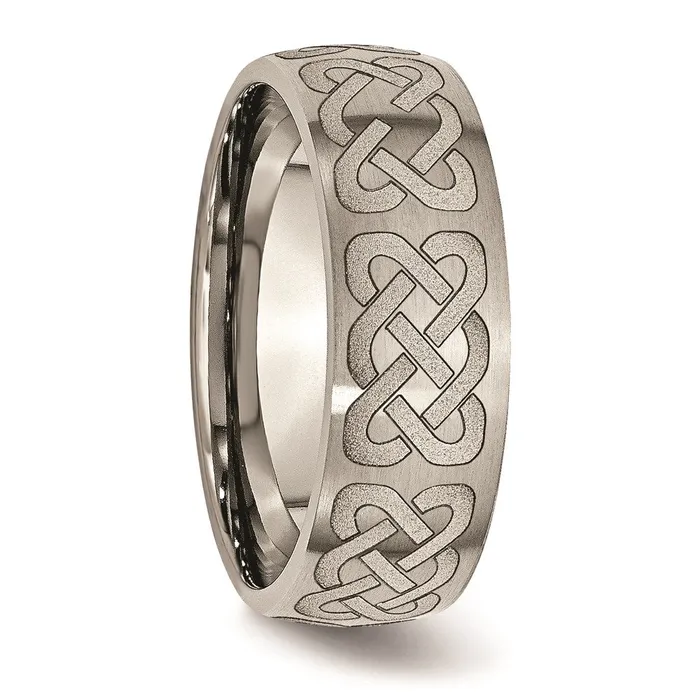 Rings Chisel Titanium 8mm Laser Design Brushed Band TB26B Rings Chisel Titanium 8mm Laser Design Brushed Band TB26B