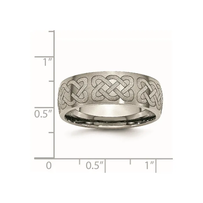 Rings Chisel Titanium 8mm Laser Design Brushed Band TB26B Rings Chisel Titanium 8mm Laser Design Brushed Band TB26B
