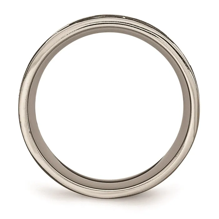 Rings Chisel Titanium Flat 8mm Laser Design Polished Band TB3S Rings Chisel Titanium Flat 8mm Laser Design Polished Band TB3S