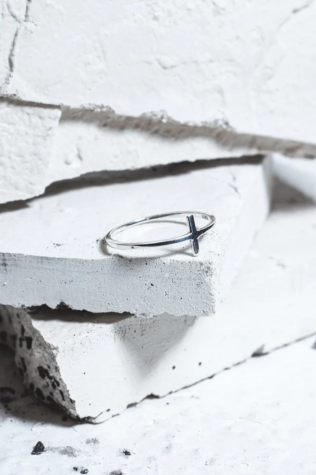 Rings Kty Cross Ring Silver