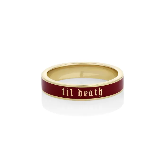 Rings Marrow Fine Til Death Cherry Mocha Enamel Band 4mm