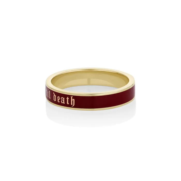 Rings Marrow Fine Til Death Cherry Mocha Enamel Band 4mm