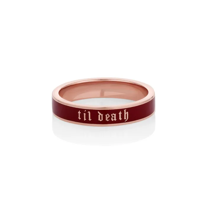 Rings Marrow Fine Til Death Cherry Mocha Enamel Band 4mm