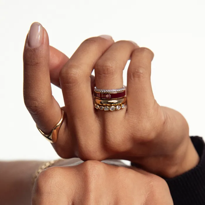 Rings Marrow Fine Til Death Cherry Mocha Enamel Band 4mm