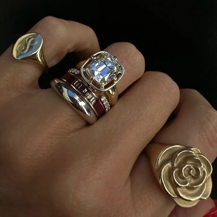 Rings Marrow Fine Til Death Cherry Mocha Enamel Band 4mm