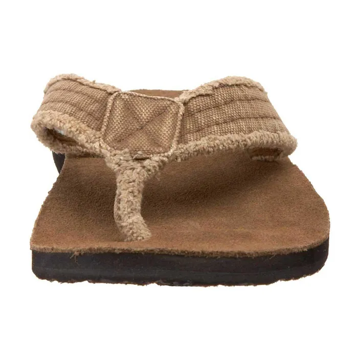Rings Sanuk Mens Flip Flops Fraid Not Sandals Khaki SMS2117KHA Sanuk