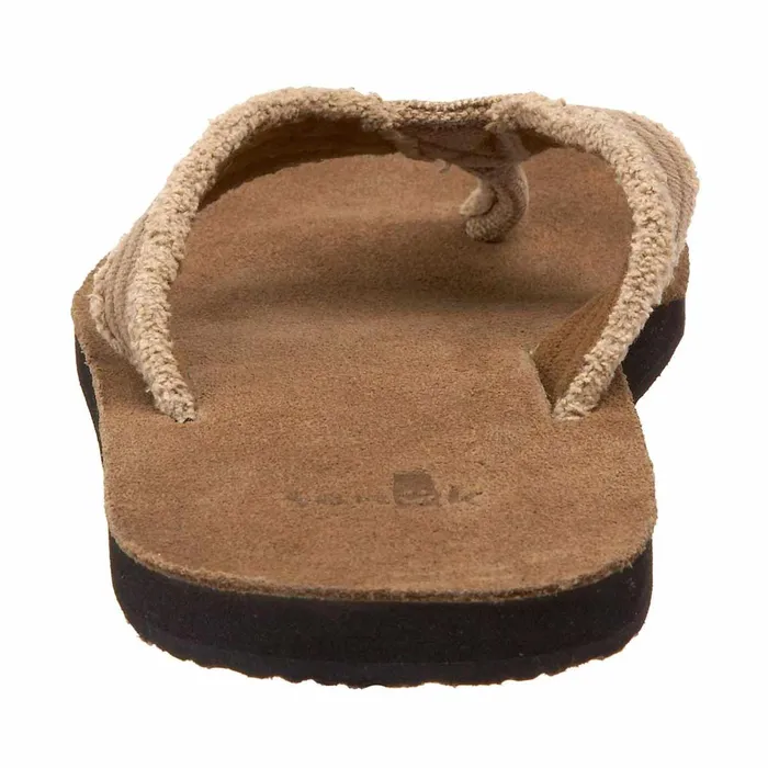 Rings Sanuk Mens Flip Flops Fraid Not Sandals Khaki SMS2117KHA Sanuk