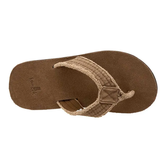 Rings Sanuk Mens Flip Flops Fraid Not Sandals Khaki SMS2117KHA Sanuk