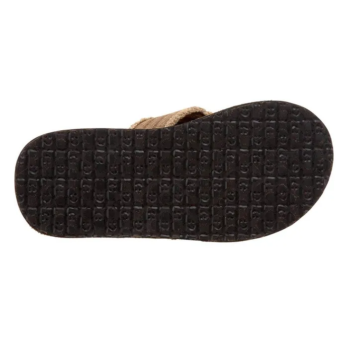 Rings Sanuk Mens Flip Flops Fraid Not Sandals Khaki SMS2117KHA Sanuk