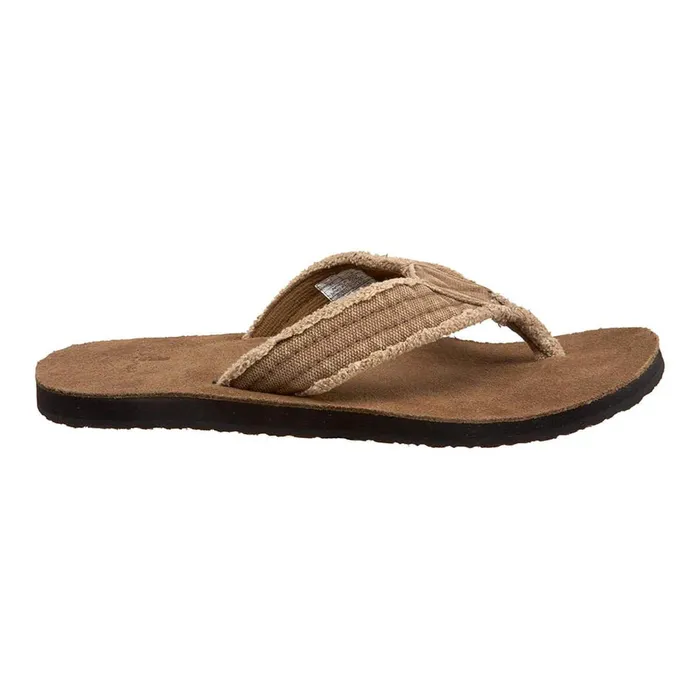 Rings Sanuk Mens Flip Flops Fraid Not Sandals Khaki SMS2117KHA Sanuk