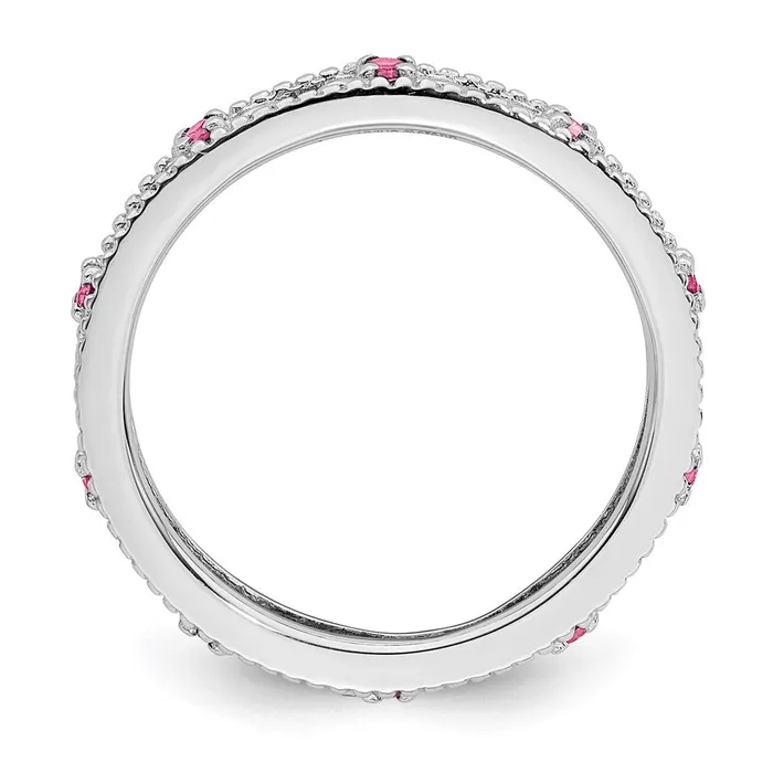 Rings Stackable Expressions Sterling Silver Stackable Expressions Created Pink Sapphire Ring QSK1491 Rings Stackable Expressions Sterling Silver Stackable Expressions Created Pink Sapphire Ring QSK1491