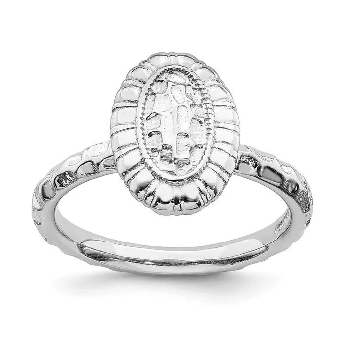 Rings Stackable Expressions Sterling Silver Stackable Expressions Rhodiumplated Oval Ring QSK1606 Rings Stackable Expressions Sterling Silver Stackable Expressions Rhodiumplated Oval Ring QSK1606