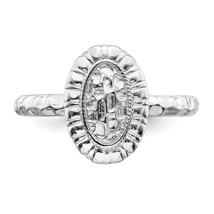 Rings Stackable Expressions Sterling Silver Stackable Expressions Rhodiumplated Oval Ring QSK1606 Rings Stackable Expressions Sterling Silver Stackable Expressions Rhodiumplated Oval Ring QSK1606