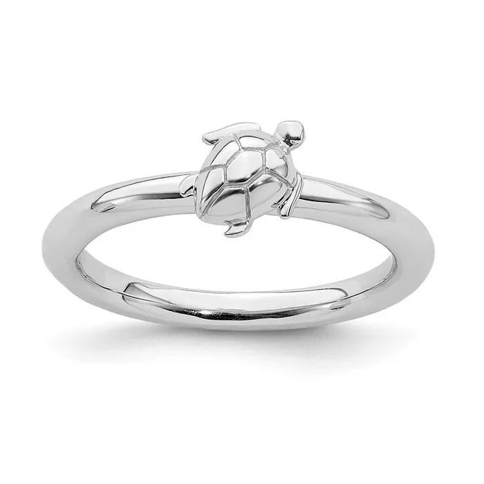 Rings Stackable Expressions Sterling Silver Stackable Expressions Rhodium Turtle Ring QSK1956 Rings Stackable Expressions Sterling Silver Stackable Expressions Rhodium Turtle Ring QSK1956