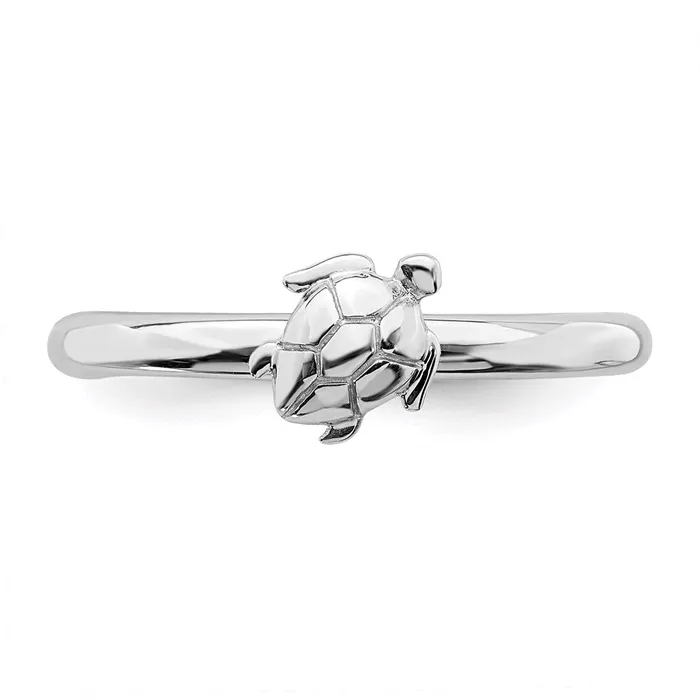 Rings Stackable Expressions Sterling Silver Stackable Expressions Rhodium Turtle Ring QSK1956 Rings Stackable Expressions Sterling Silver Stackable Expressions Rhodium Turtle Ring QSK1956