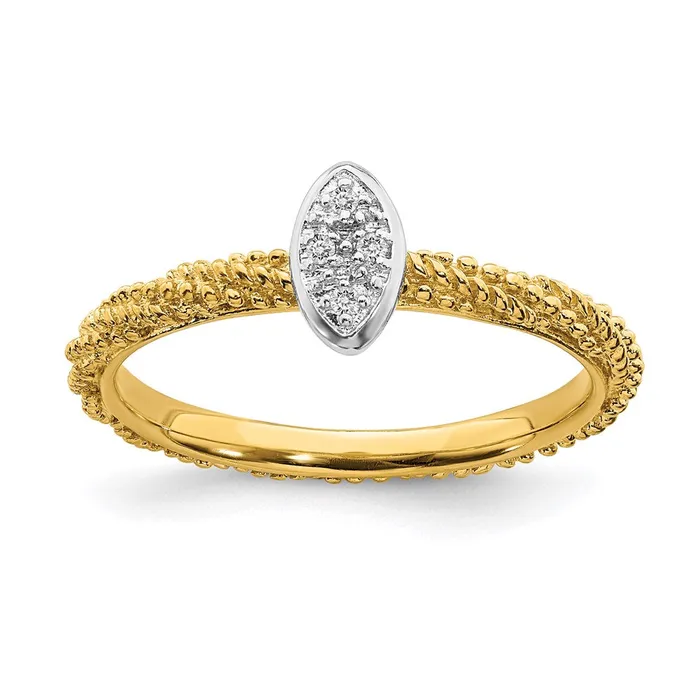 Rings Sterling Silver Diamond Stackable Expressions Yellow Gold Plated Ring QSK1832 Stackable Expressions Rings Sterling Silver Diamond Stackable Expressions Yellow Gold Plated Ring QSK1832 Stackable Expressions