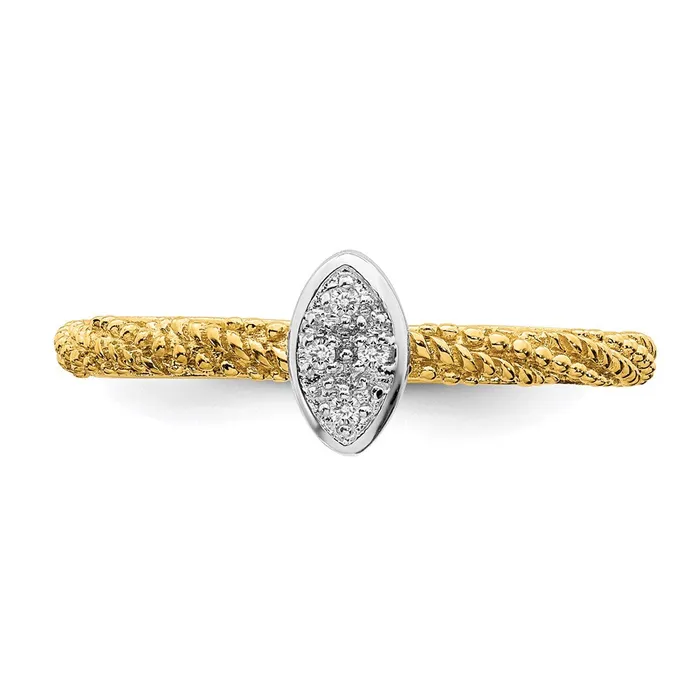 Rings Sterling Silver Diamond Stackable Expressions Yellow Gold Plated Ring QSK1832 Stackable Expressions Rings Sterling Silver Diamond Stackable Expressions Yellow Gold Plated Ring QSK1832 Stackable Expressions