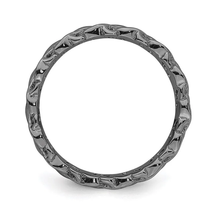 Rings Sterling Silver Stackable Expressions Blackplated Carved Stackable Expressions Rings Sterling Silver Stackable Expressions Blackplated Carved Stackable Expressions
