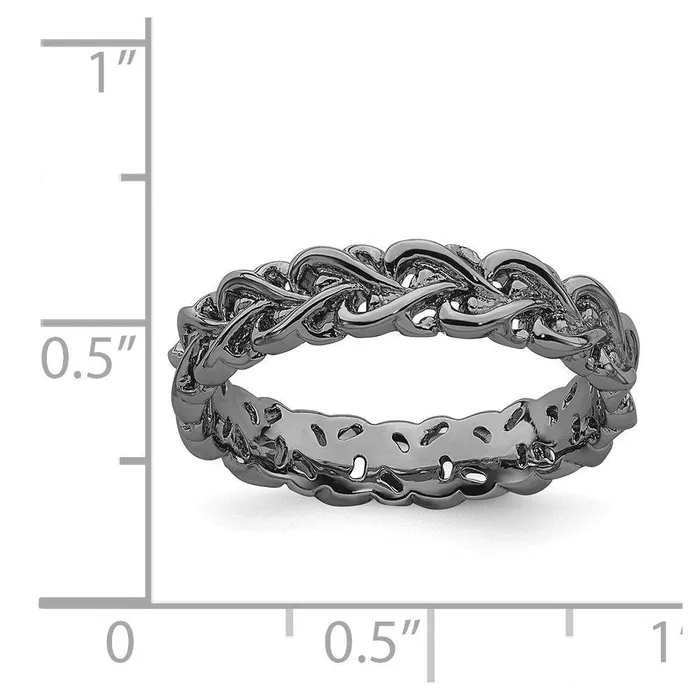 Rings Sterling Silver Stackable Expressions Blackplated Carved Stackable Expressions Rings Sterling Silver Stackable Expressions Blackplated Carved Stackable Expressions