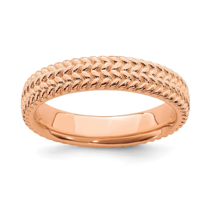 Rings Sterling Silver Stackable Expressions Pinkplated Ring QSK308 Stackable Expressions Rings Sterling Silver Stackable Expressions Pinkplated Ring QSK308 Stackable Expressions