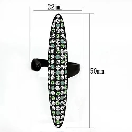 Rings TK1365 IP BlackIon Plating Stainless Steel Ring with Top Grade Crystal in Multi Color Alamode