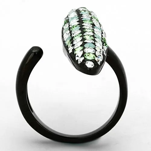 Rings TK1365 IP BlackIon Plating Stainless Steel Ring with Top Grade Crystal in Multi Color Alamode
