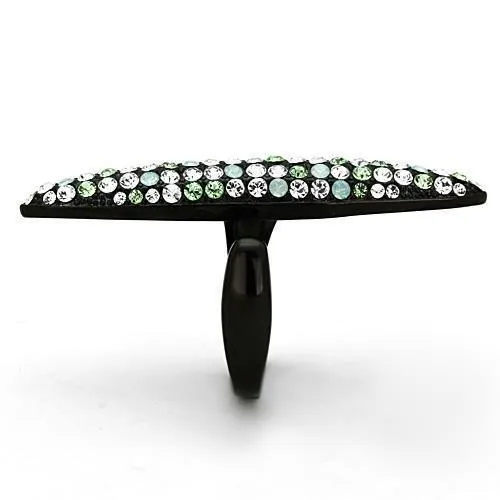 Rings TK1365 IP BlackIon Plating Stainless Steel Ring with Top Grade Crystal in Multi Color Alamode