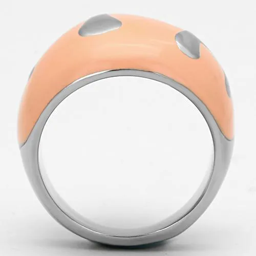 Rings TK802 High polished no plating Stainless Steel Ring with Epoxy in Orange Alamode