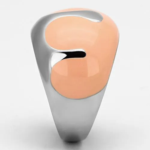 Rings TK802 High polished no plating Stainless Steel Ring with Epoxy in Orange Alamode