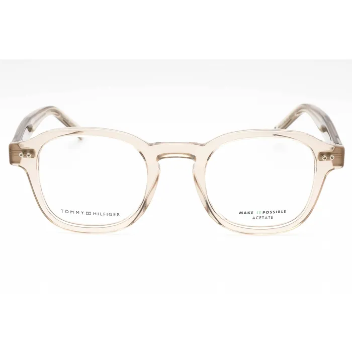 Rings Tommy Hilfiger Tommy Hilfiger Mens Eyeglasses Beige Plastic Round Full Rim Frame TH 2033 010A 00