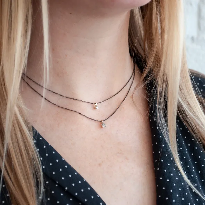 Sarah Swell Necklaces Salt Pepper Diamond Necklace