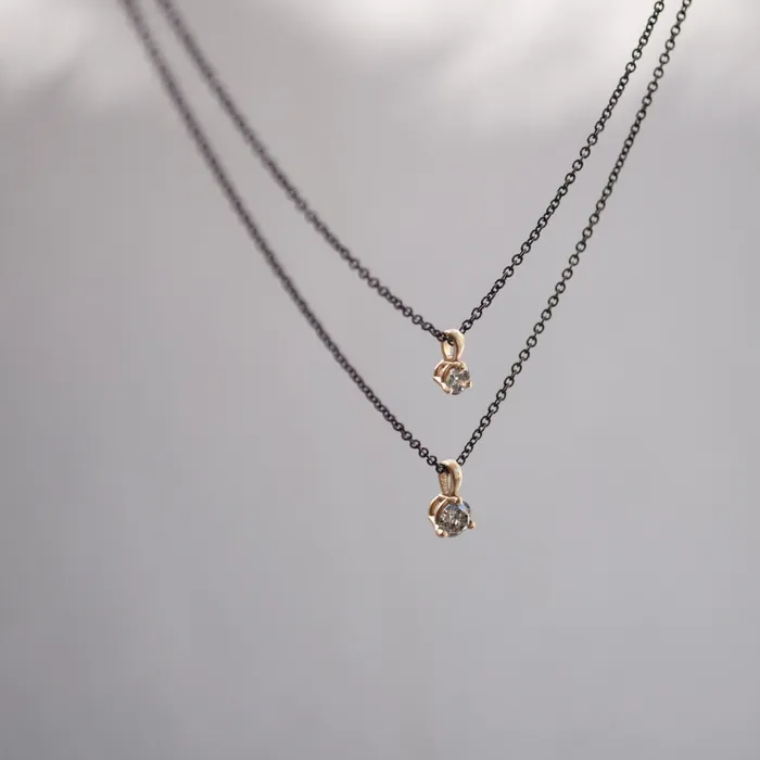 Sarah Swell Necklaces Salt Pepper Diamond Necklace