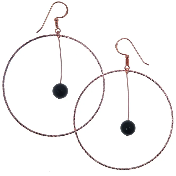 Satin Crystals Earrings Jet Earrings Circle of Confidence Hoop Protection Copper Satin Crystals Earrings Jet Earrings Circle of Confidence Hoop Protection Copper