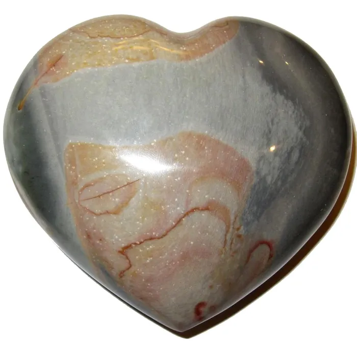 Satin Crystals Necklaces Polychrome Jasper Heart Love Mother Earth Nature