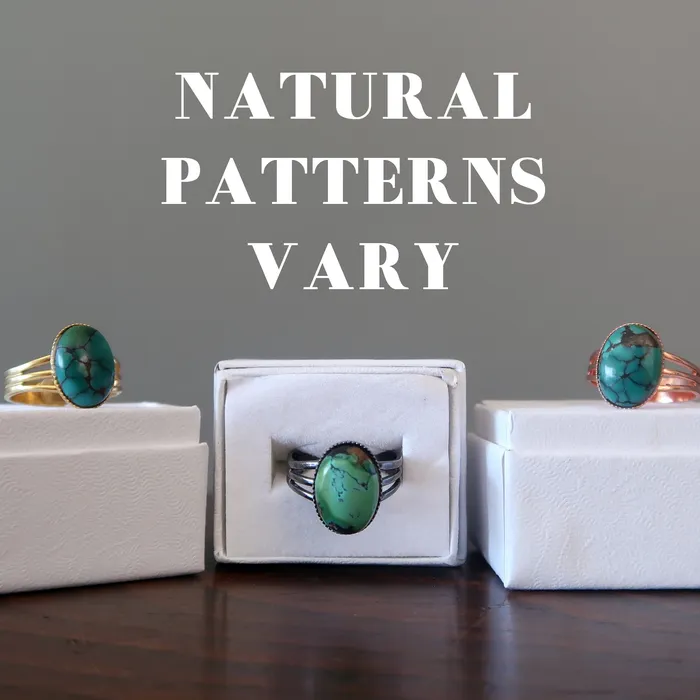 Satin Crystals Rings Turquoise Ring Adjustable Gunmetal