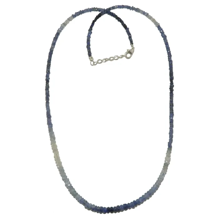 Satin Crystals Sapphire Necklace Beauty in Blue Real Gems Sterling Silver Necklaces Satin Crystals Sapphire Necklace Beauty in Blue Real Gems Sterling Silver Necklaces