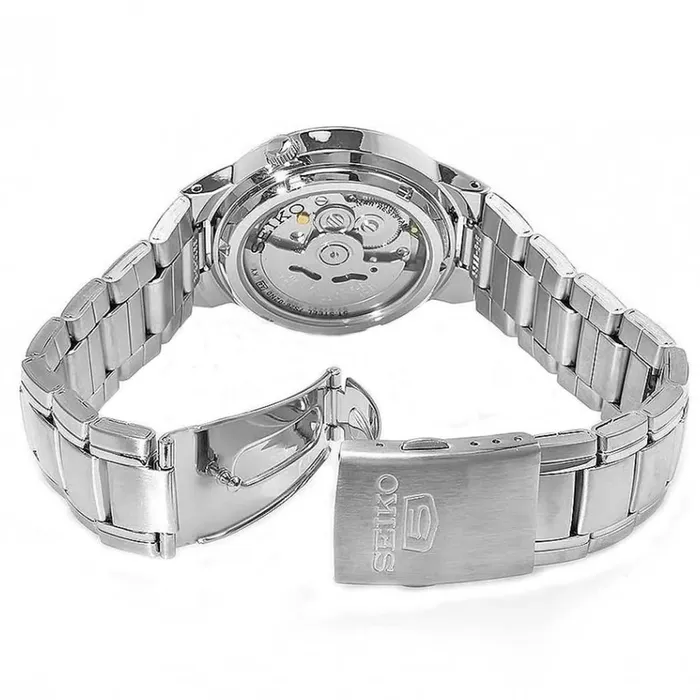 Seiko Mens Automatic Watch Seiko 5 White Dial Stainless Steel Bracelet SNKA01K1 SEIKO Bracelets Seiko Mens Automatic Watch Seiko 5 White Dial Stainless Steel Bracelet SNKA01K1 SEIKO Bracelets